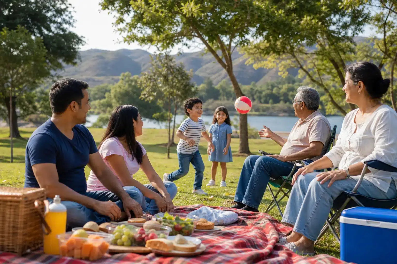 Famille profitant d'activités variées pour des vacances réussies