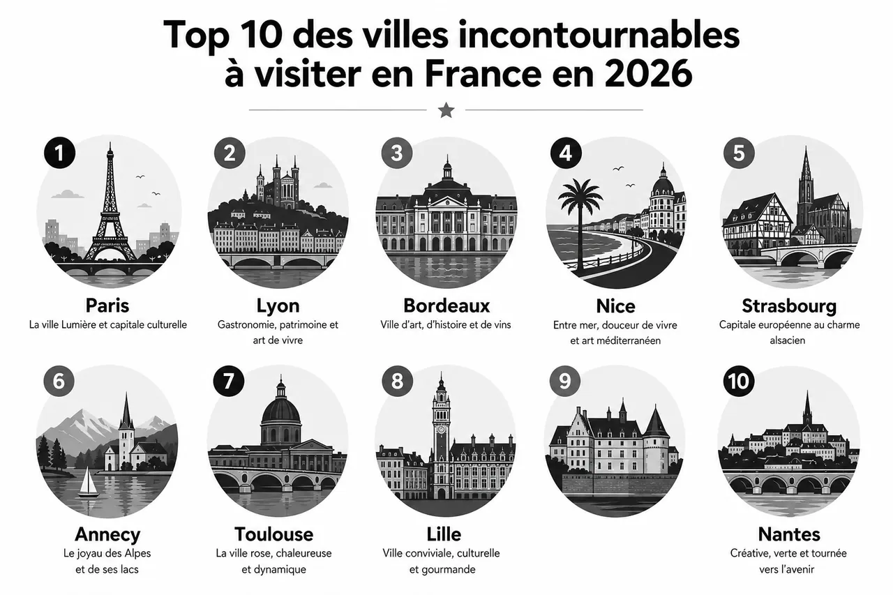 Où partir en France: notre sélection de destinations incontournables , Top 10 des villes incontournables à visiter en France en 2026