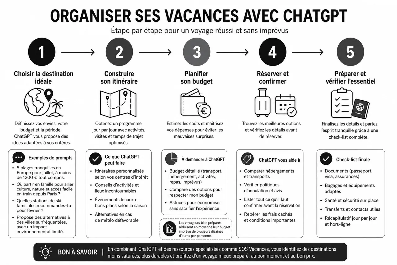 Chat GPT pour organiser vos vacances: le guide complet 2026 , Étape par étape: comment organiser efficacement ses vacances avec ChatGPT