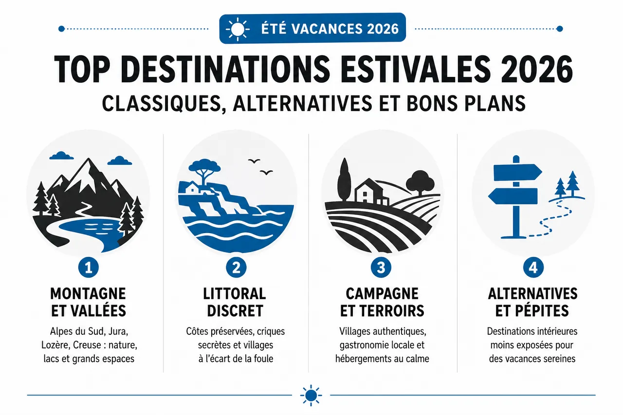 Vacances d’été en 2026: les choix qui évitent la foule , Top destinations estivales 2026: classiques, alternatives et bons plans