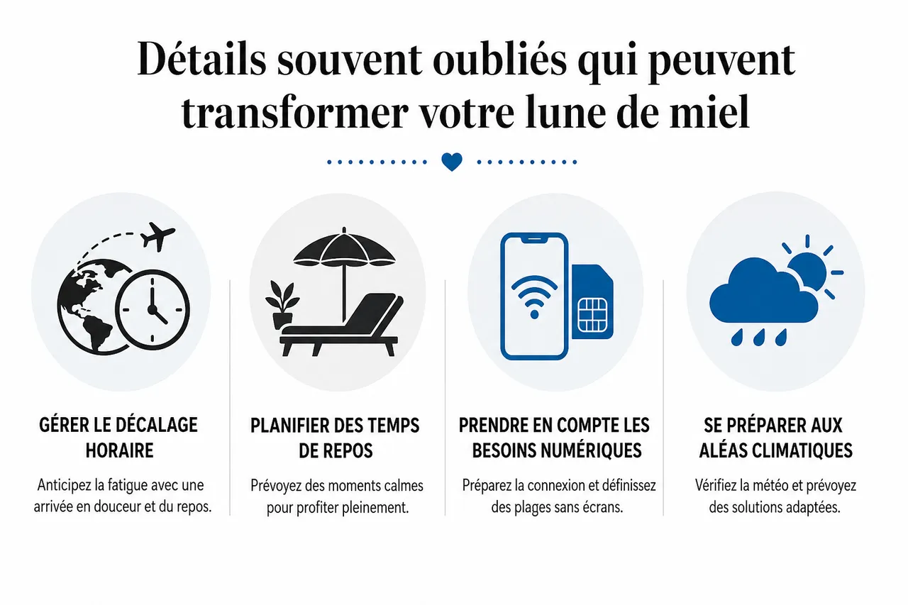 Voyage de noces: les détails que les couples oublient souvent de prévoir , Détails souvent oubliés qui peuvent transformer votre lune de miel