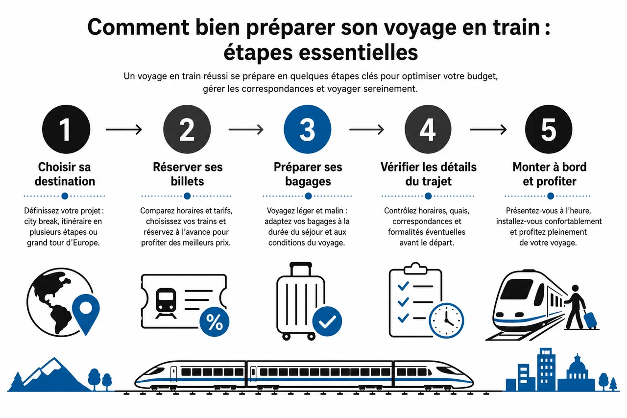 Voyage en train comment bien s’organiser avant de partir , Comment bien préparer son voyage en train: étapes essentielles