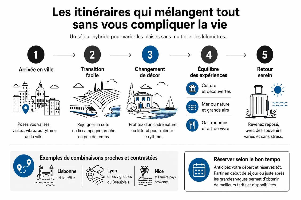 Vacances où partir quand on hésite encore entre mer, ville et campagne , Les itinéraires qui mélangent tout sans vous compliquer la vie