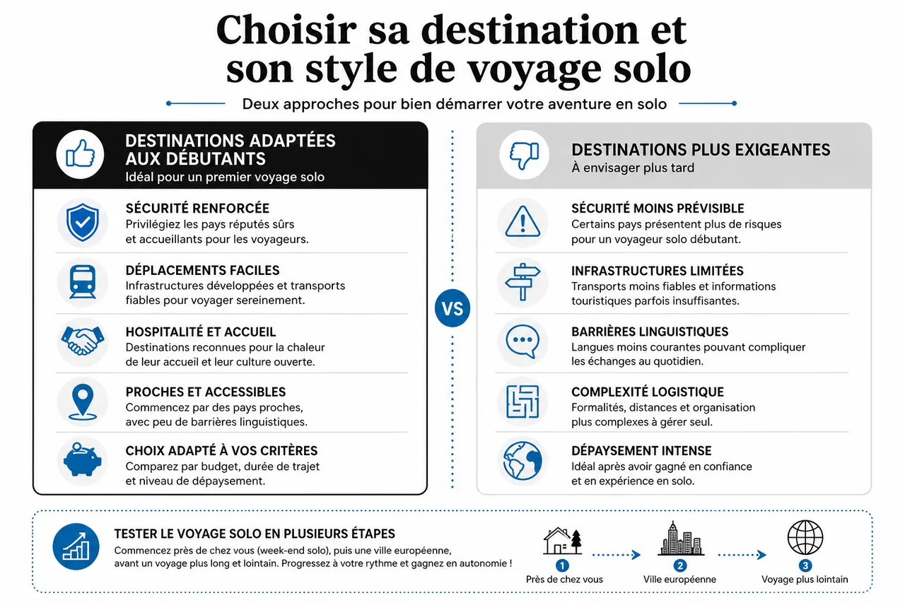 Premier voyage en solo 7 conseils pour partir serein sans se sentir complètement perdu , Choisir sa destination et son style de voyage solo