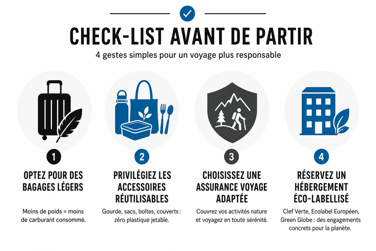 Voyager plus responsable en 2026 les gestes simples pour réduire l’empreinte de vos vacances , Conseils pratiques pour voyager de façon éco-responsable