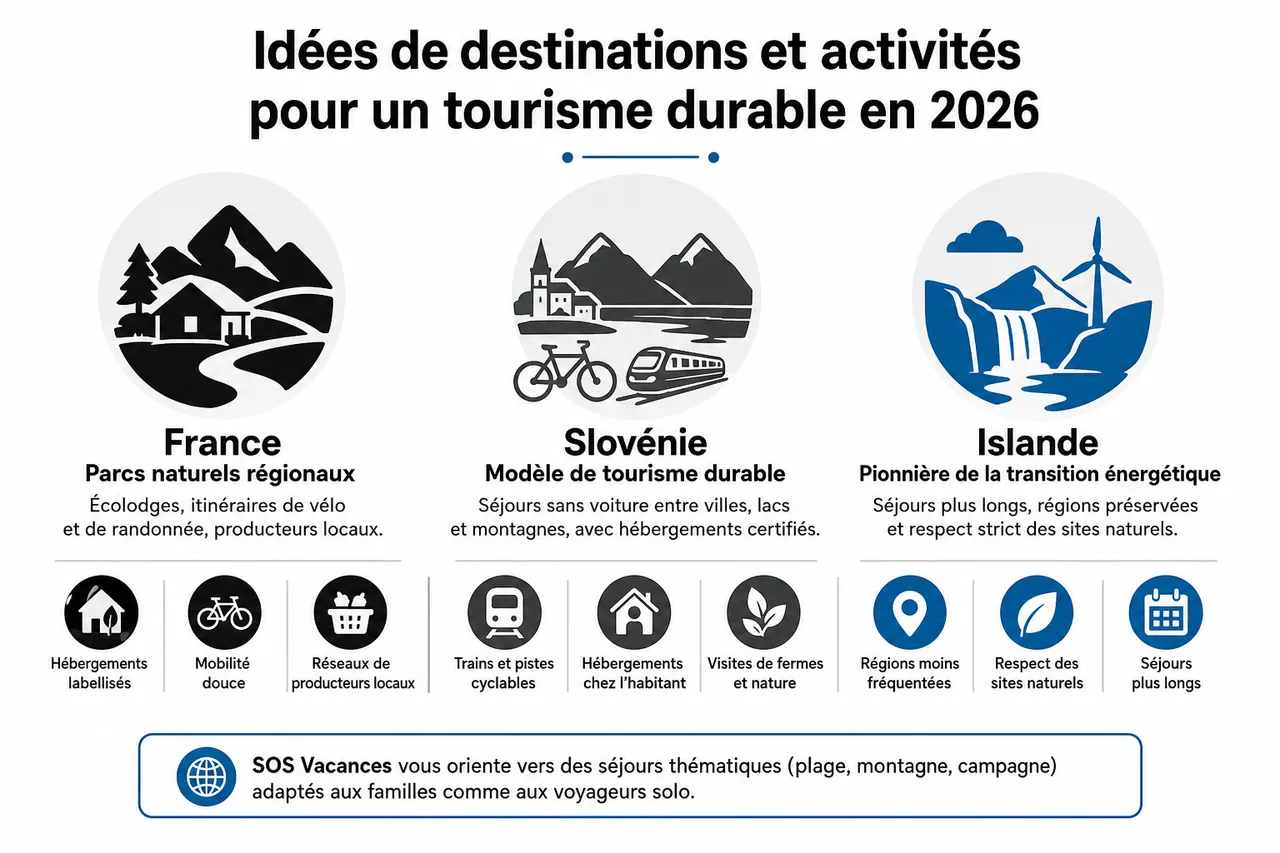 Voyager plus responsable en 2026 les gestes simples pour réduire l’empreinte de vos vacances , Idées de destinations et activités pour un tourisme durable