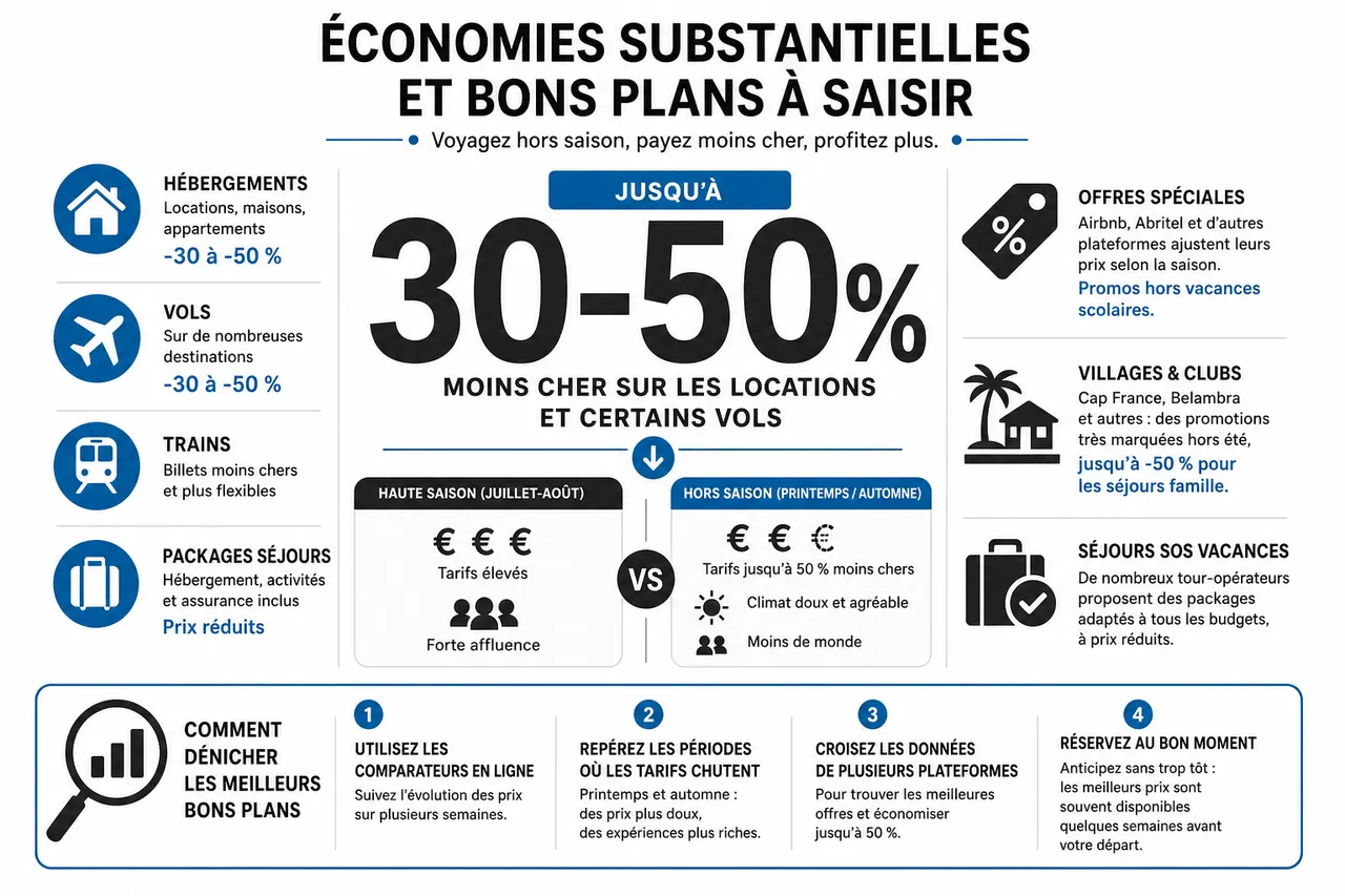 Vacances hors saison 5 avantages auxquels on ne pense pas assez , Économies substantielles et bons plans à saisir