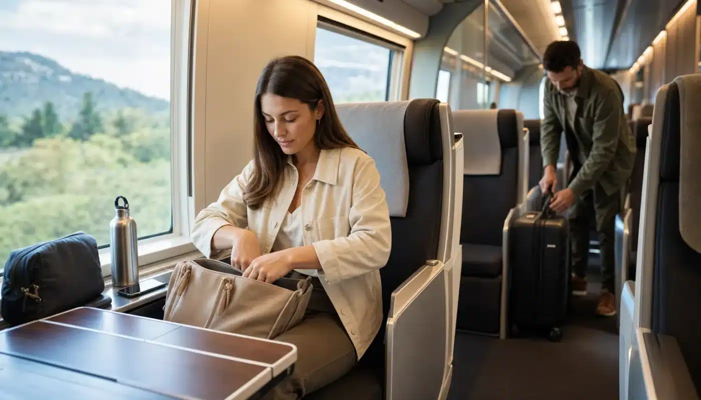 Planification d'un voyage en train avec bagages et horaires