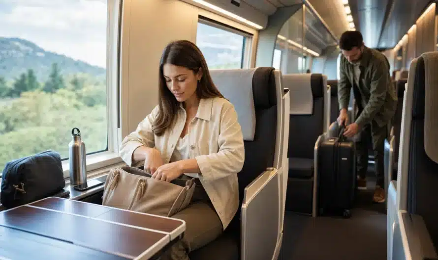 Planification d'un voyage en train avec bagages et horaires