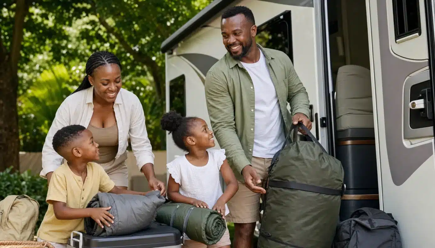 Camping-car prêt pour débutants avec carte routière et équipements