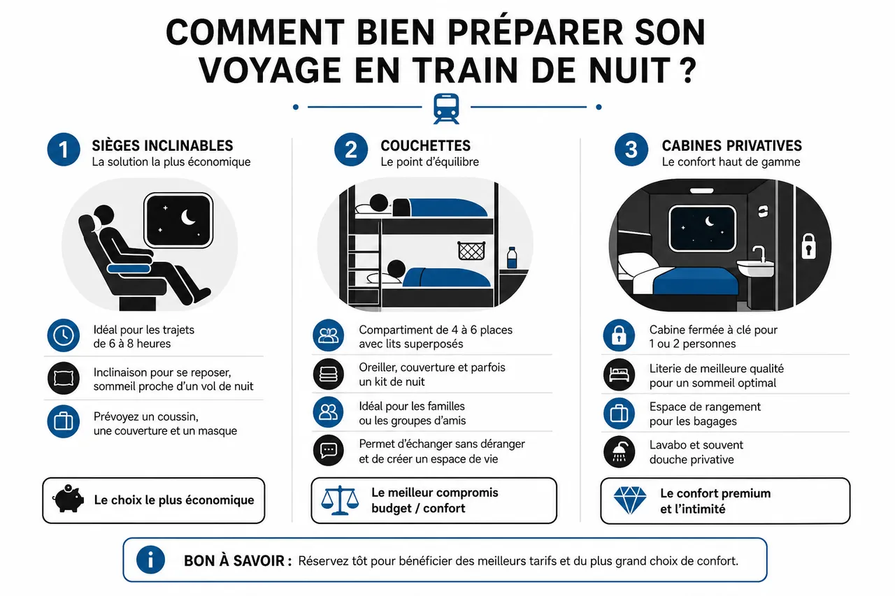 Train de nuit en Europe comment profiter du trajet pour gagner du temps et du confort , Comment bien préparer son voyage en train de nuit?