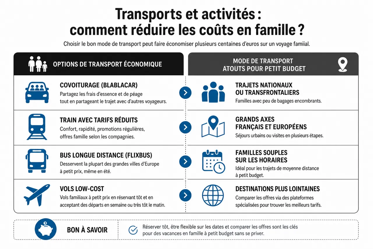 Vacances en famille à petit budget 5 idées de séjours malins qui ne donnent pas l’impression de se priver , Transports et activités: comment réduire les coûts en famille?