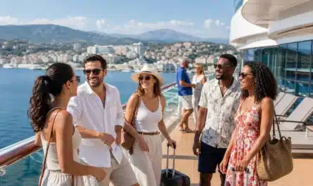 Navire de croisière méditerranéenne avec passagers en détente