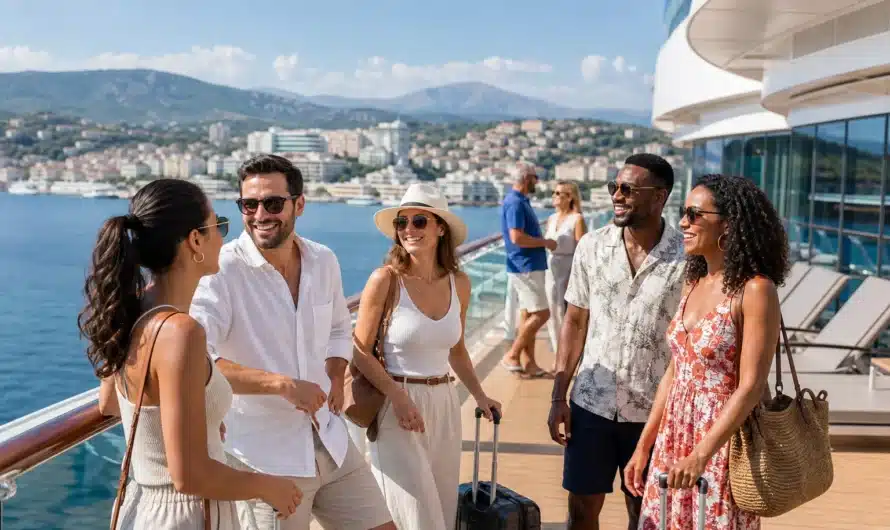 Navire de croisière méditerranéenne avec passagers en détente