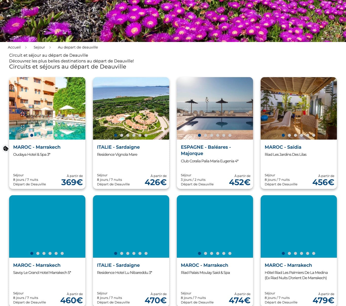 Sejours Havas Voyages au depart de Deauville avec les prix a partir de par personne