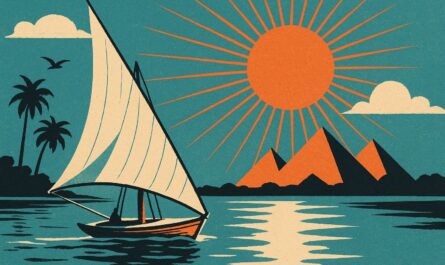 Felouque sur le Nil devant les pyramides de Gizeh, illustration du combine Caire et croisiere