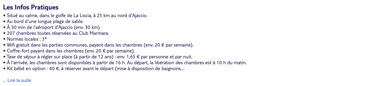 Infos pratiques TUI du Club Marmara Grand Bleu relevées le 17 septembre 2026 : wifi et coffre-fort payants en chambre, taxe de séjour de 1,65 euro par personne et par nuit dès 12 ans, kit bébé à 40 euros
